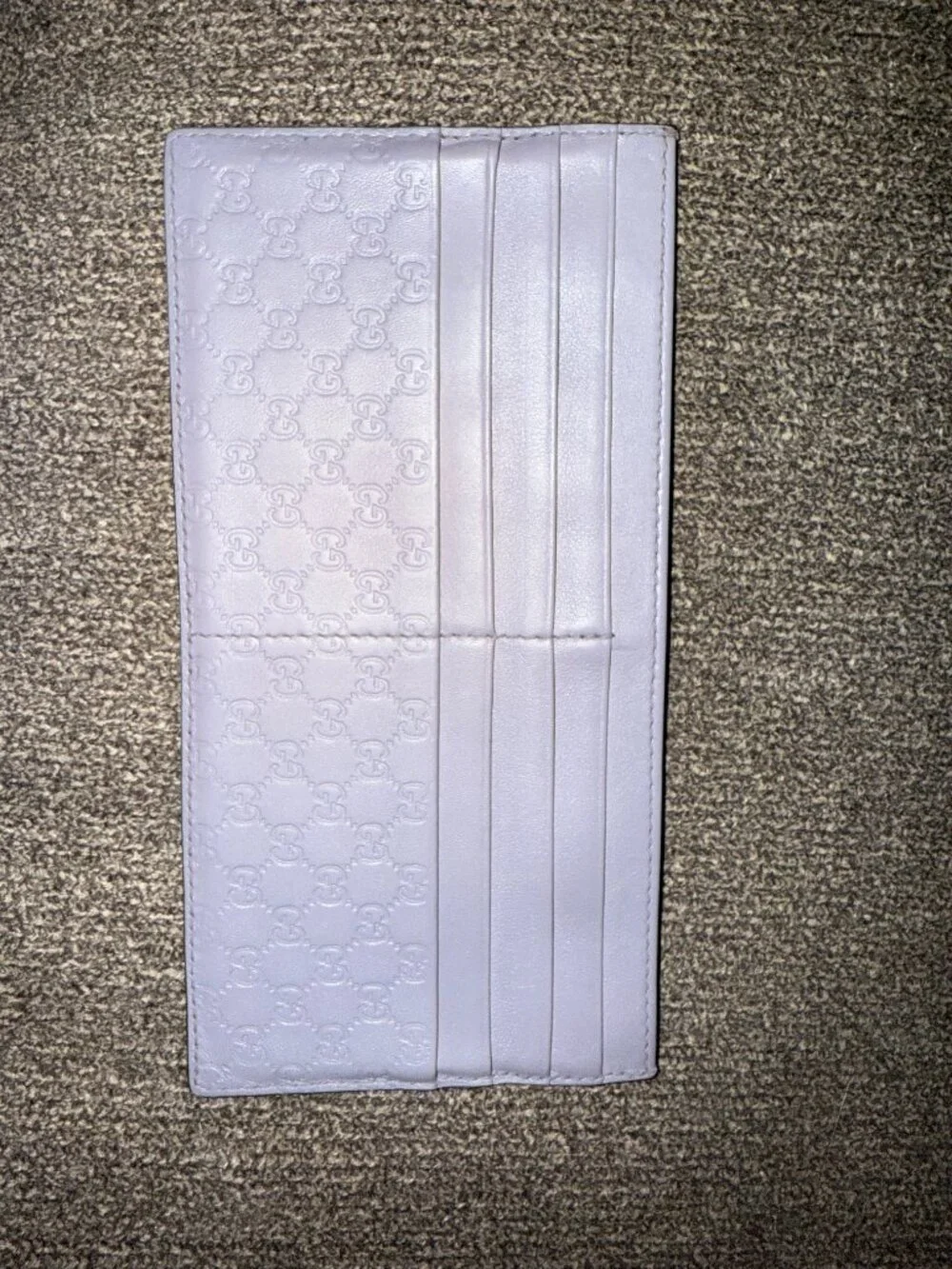 Gucci GG Microguccissima Lavender Purple Leather Card Wallet Insert